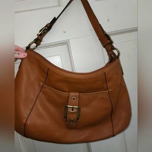 **5 for $15*Nine West Shoulder Bag Faux Leather Camel Handbag FREE WITH PURCHASE